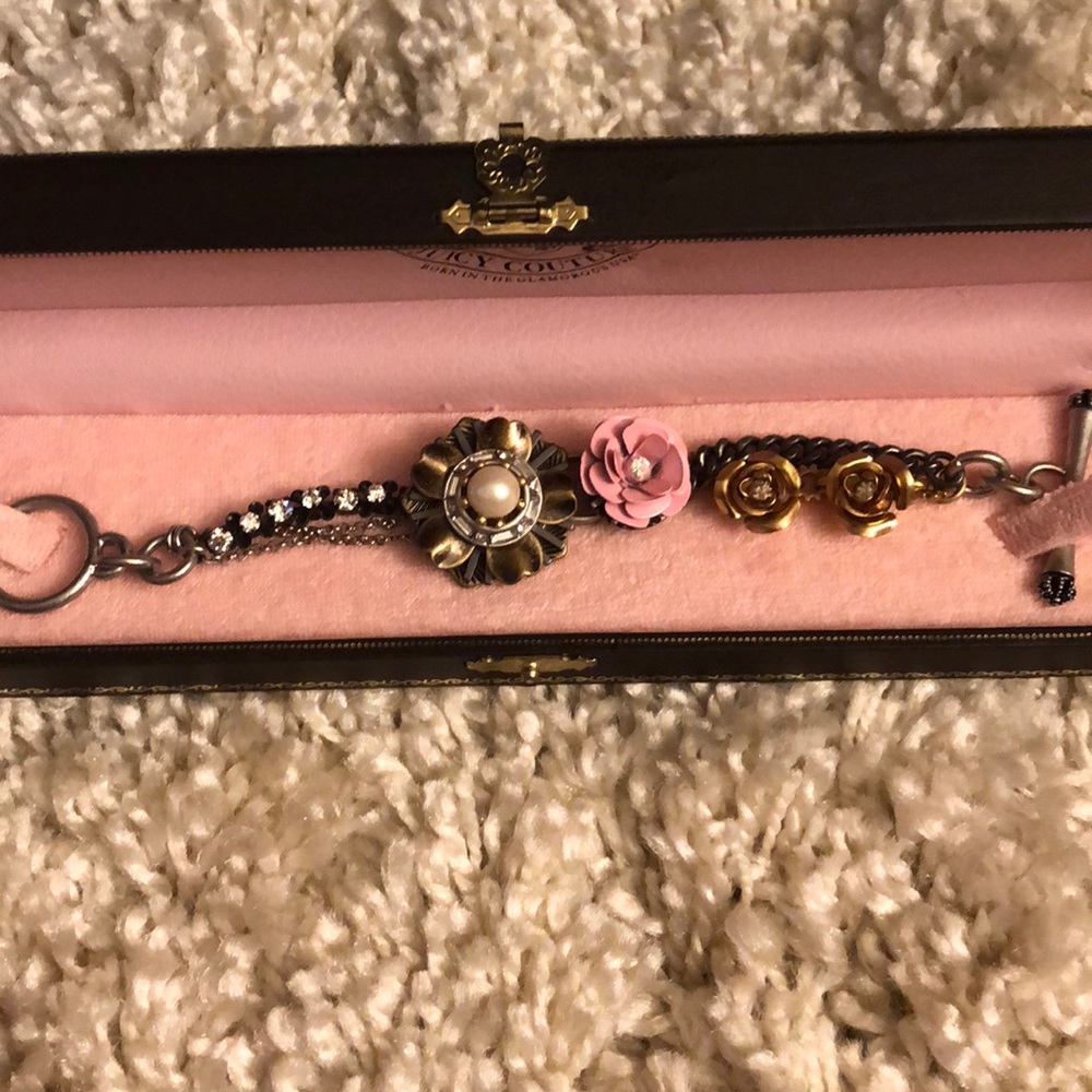 Juicy Couture Flower & Pearl Bracelet